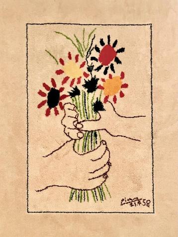 Heel mooi Vintage Desso Pablo Picasso tapijt beschikbaar voor biedingen