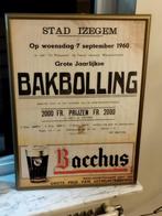 Affiche ingekaderd,'58 stad Izegem/ Bacchus bier, Ophalen of Verzenden