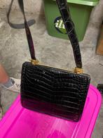 Croco damestas, Handtassen en Accessoires, Tassen | Damestassen, Ophalen, Gebruikt, Zwart, Handtas