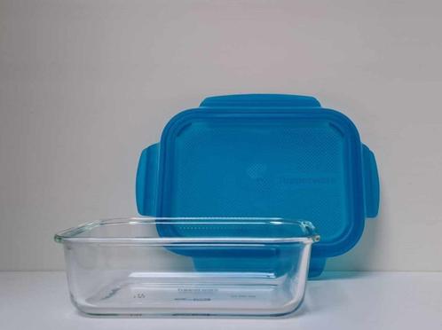 Tupperware™ « PremiaGlass » rechthoekig - 1 liter, Huis en Inrichting, Keuken | Tupperware, Nieuw, Bak of Kom, Blauw, Verzenden