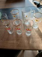 Lot Jupiler 5 glazen (Piedboeuf), Verzamelen, Biermerken, Ophalen of Verzenden, Zo goed als nieuw, Glas of Glazen, Jupiler