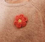 Broche fleur au crochet fait main 1 pièce, Ophalen of Verzenden, Nieuw