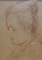 ONBEKEND / MEISJESPORTRET / ORIGINEEL / 41x31cm / KADER, Ophalen of Verzenden