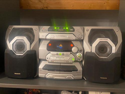 Panasonic stereoketen met boxen, 5 cd, TV, Hi-fi & Vidéo, Chaîne Hi-fi, Utilisé, Haut-parleurs, Enlèvement