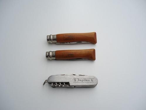 Deux couteau de poche de la marque OPINEL et couteau multi, Caravanes & Camping, Outils de camping, Comme neuf, Enlèvement