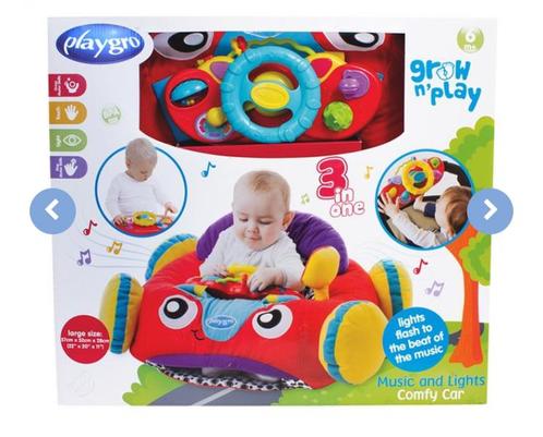 Playgro 3 in 1 muziek en licht kussen in de vorm van auto, Kinderen en Baby's, Speelgoed | Babyspeelgoed, Nieuw, Met licht, Met geluid