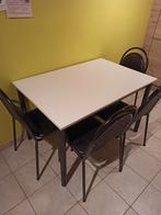 TE RUIL ; tafel met 4 stoelen, Huis en Inrichting, Ophalen, Gebruikt