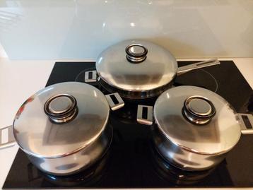 Mooie set kookpotten en grote braadpan inox DEMEYERE Venus beschikbaar voor biedingen
