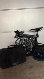 Brompton elektrische zwarte H6R 6 versnellingen Brooks B17, Ophalen, Brompton, 16 tot 18 inch, Versnellingen