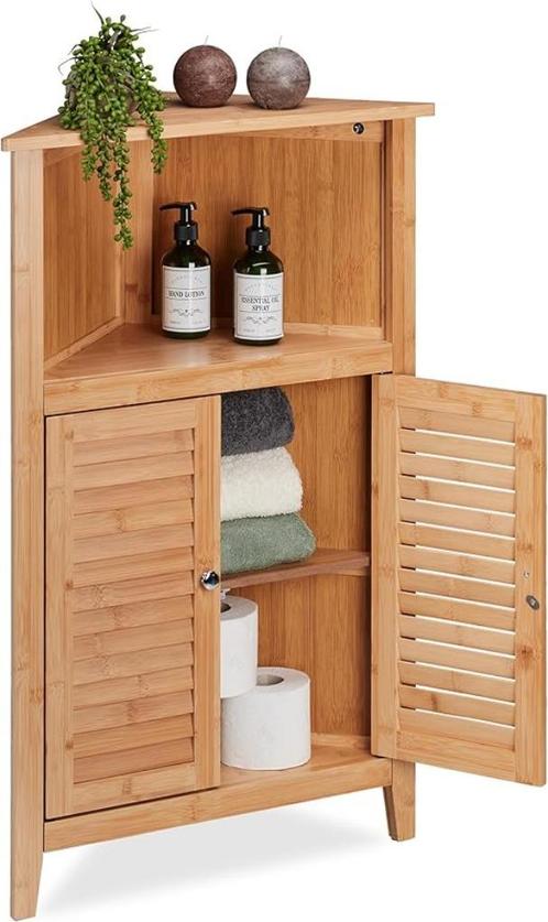 Relaxdays Hoekkast van bamboe SNELLE GRATIS LEVERING, Hobby en Vrije tijd, Overige Hobby en Vrije tijd, Nieuw, Verzenden