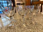 Set van 6 art deco wijnglazen vintage Kristal, Ophalen