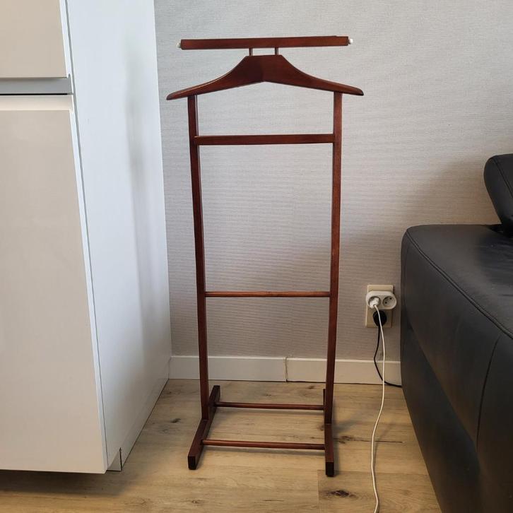 Vintage hardhouten staande klerenhanger, Antiek en Kunst, Antiek | Woonaccessoires, Ophalen