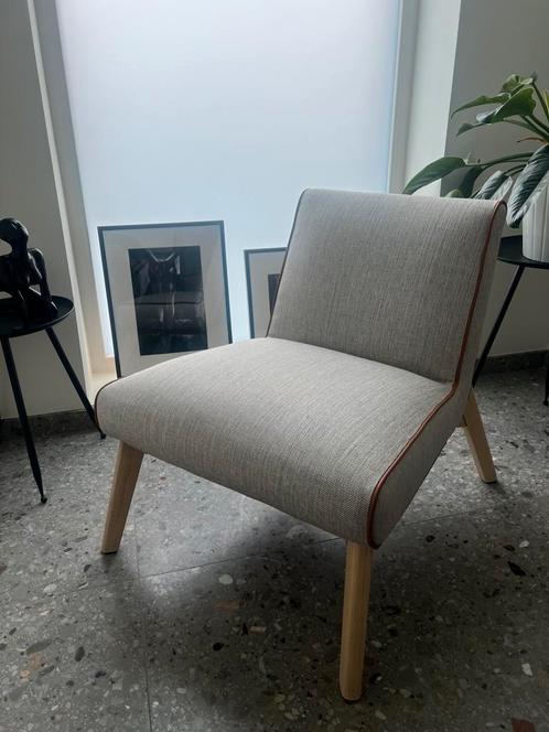 Fauteuil scandinave restylisé - design vintage, Huis en Inrichting, Fauteuils, Zo goed als nieuw, Hout, Ophalen