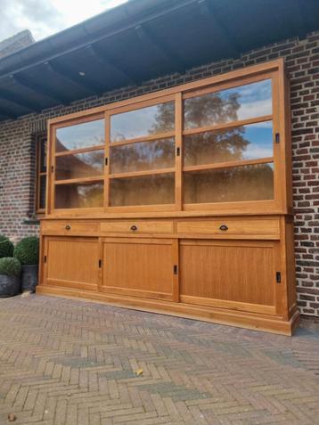 Teak xxl 300 cm buffetkast/vitrinekast GRATIS LEVERING  beschikbaar voor biedingen