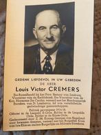 LV Cremers  1884 Kuringen 1959, Verzamelen, Bidprentjes en Rouwkaarten, Ophalen of Verzenden, Bidprentje