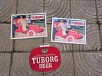 Tuborg bier reclame borden, Ophalen of Verzenden, Gebruikt, Reclamebord, Plaat of Schild, Overige merken