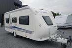 Nette 4pers.Hobby met mover, voortent, fietsrek, 2x1p bed, r, Caravans en Kamperen, Mover, Bedrijf, 2 aparte bedden, Hobby