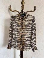 D&G authentiek luxueus luipaardpatroon zijden blouse, Comme neuf, Brun, Taille 38/40 (M), Enlèvement ou Envoi