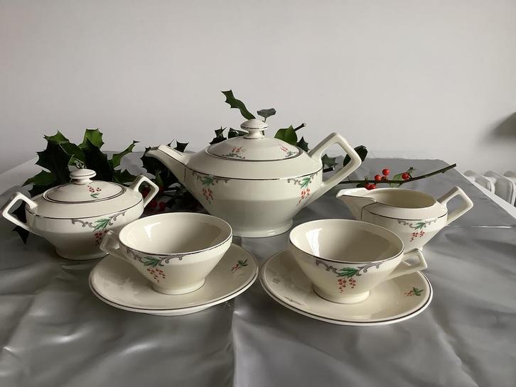 Prachtig art deco tête à tête serviesje, Antiek en Kunst, Antiek | Servies compleet, Ophalen of Verzenden