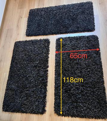 3 hoogpolige tapijten vloerkleden