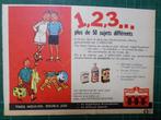 Tintin - Bob et bobette - publicité papier 3 Moulins - 1962, Collections, Personnages de BD, Tintin, Autres types, Utilisé, Enlèvement ou Envoi