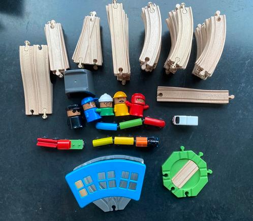Ikea Lilabo treinset - 70 stuks, Enfants & Bébés, Jouets | Jouets en bois, Comme neuf, Jouet à Pousser ou Tirer, Enlèvement