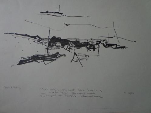 litho Wim Van Pelt "Landschap" uit 1973, Antiek en Kunst, Kunst | Litho's en Zeefdrukken, Ophalen of Verzenden