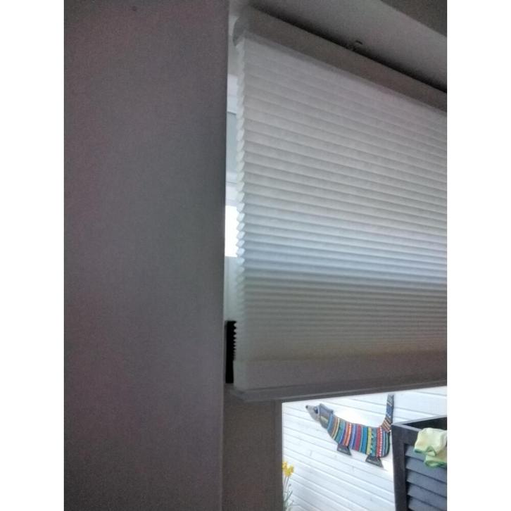 IKEA HOPPVALS Plisségordijnen, dubbel, wit, Huis en Inrichting, Stoffering | Gordijnen en Lamellen, Zo goed als nieuw, Wit, Ophalen