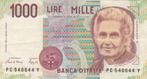 ITALIË 1000 Lire 1990 p114, Ophalen of Verzenden, Italië, Los biljet