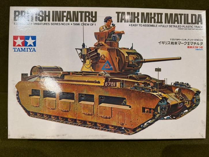Tamiya 1/35 35024 British Infantry tank Matilda MK II, Hobby en Vrije tijd, Modelbouw | Auto's en Voertuigen, Zo goed als nieuw