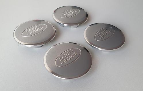 Zilver Land Rover Naafdoppen Chrome rand 62mm set van 4, Auto diversen, Wieldoppen, Nieuw, Verzenden