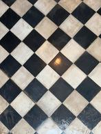 Oude recup vloertegel zwart/wit dambord 20x20cm (+-16m2), Enlèvement, Utilisé, Céramique