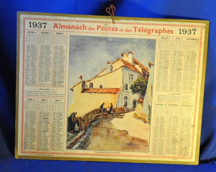 calendrier almanach des  PTT de 1937, Collections, Collections Autre, Utilisé, Enlèvement ou Envoi