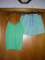 Groene pyjama spaghettibandjes en korte broek, Schiesser, 38, Kleding | Dames, Pyjama's, Schiesser, Ophalen of Verzenden, Zo goed als nieuw