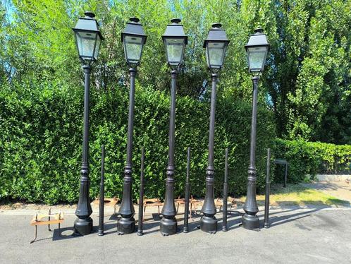 5 oude Franse gietijzeren lantaarnpalen, Antiek en Kunst, Antiek | Verlichting, Ophalen