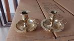 2 bougeoirs à main en bronze doré, Ophalen of Verzenden