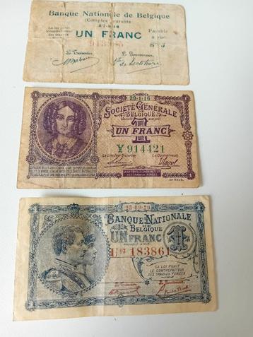 1fr Courant 1914/ 1fr Generale Maatschappij/ 1frNationale  beschikbaar voor biedingen