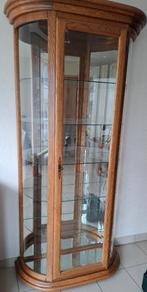 Glazen kast met licht, Huis en Inrichting, Ophalen, Met deur(en), Eikenhout, 50 tot 100 cm
