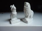 2x Art Deco wit porselein honden figurines boekensteunen, Enlèvement ou Envoi