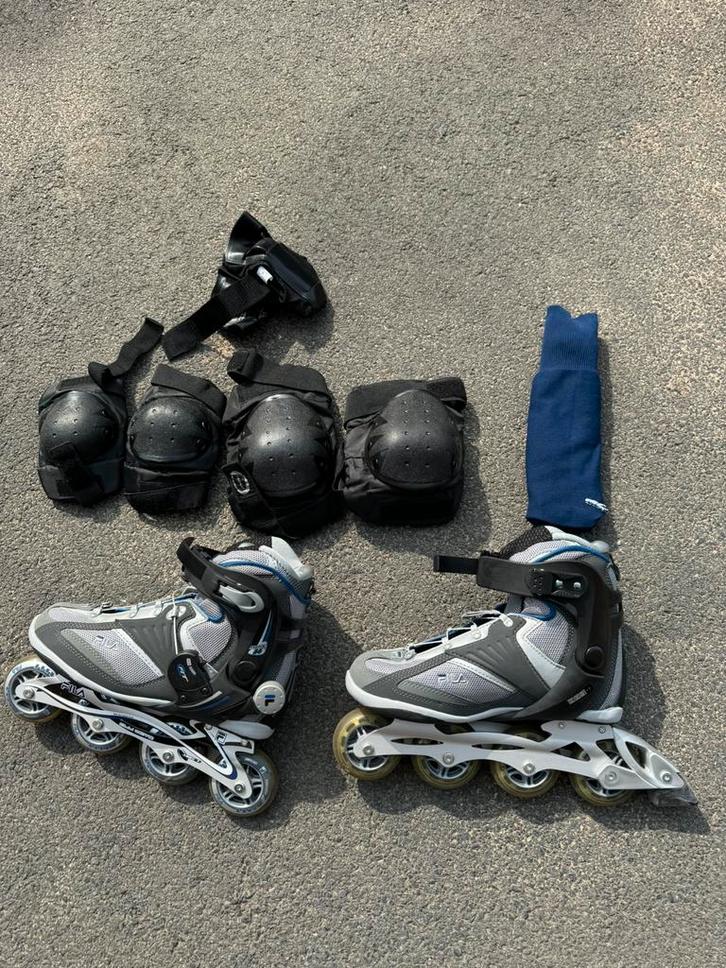 FILA Helix 56 schaatsen met beschermende uitrusting, Sport en Fitness, Skeelers, Zo goed als nieuw, Bescherming, Ophalen of Verzenden