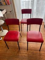 3x rode vintage stoelen, Ophalen, Zo goed als nieuw