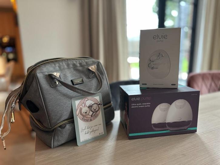 Elektrische borstkolf Elvie Pump - Dubbel + Accessoires, Kinderen en Baby's, Babyvoeding en Toebehoren, Zo goed als nieuw, Borstkolf