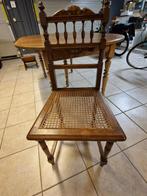 Set van 4 antieke stoelen met rieten zitting en houtsnijwerk, Ophalen