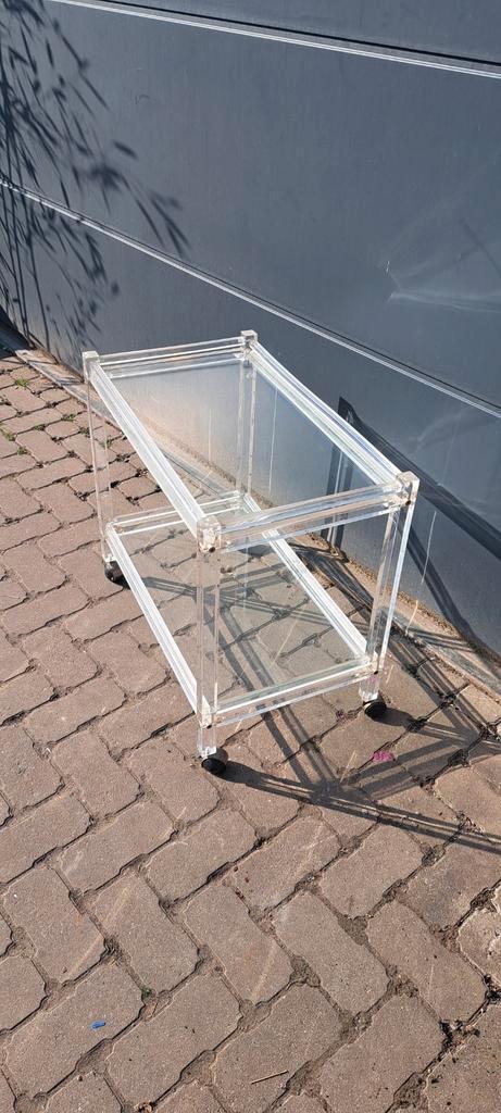 Vintage plexiglas serveerkar, Huis en Inrichting, Woonaccessoires | Overige, Gebruikt, Ophalen