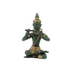 Brons Boeddha Beeld Sculptuur Goud Tempelwachter Muzikant Th, Comme neuf, Enlèvement ou Envoi