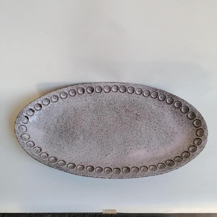 Imposant vintage keramisch dienblad van Claire Lambert voor, Antiek en Kunst, Antiek | Keramiek en Aardewerk, Ophalen of Verzenden