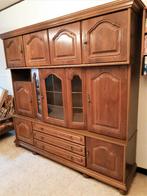 wandkast met vitrine 208x213x46 cm , is in 3 delen., Ophalen, Gebruikt
