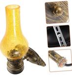 Wandlamp Industrieel olie lamp lantaarn geel glas antiek set, Ophalen of Verzenden