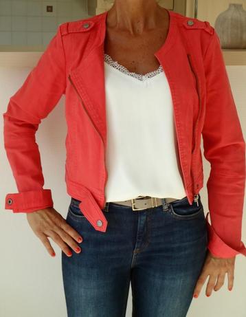 Jolie veste jean orange - Vero Moda, Enlèvement ou Envoi, Comme neuf, Taille 36 (S), Orange