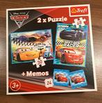 Puzzel 2x Cars + memo 3+, Ophalen, 10 tot 50 stukjes, Zo goed als nieuw, 2 tot 4 jaar